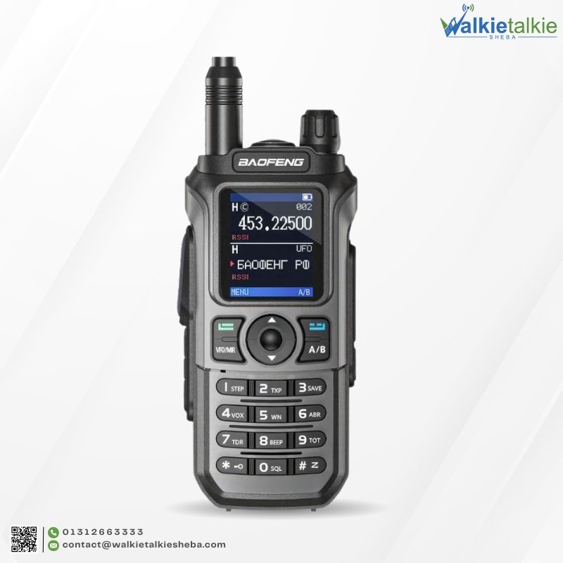 Baofeng UV-21 Pro high-power dual-band walkie talkie featuring a large color LCD display and long-range tactical design.