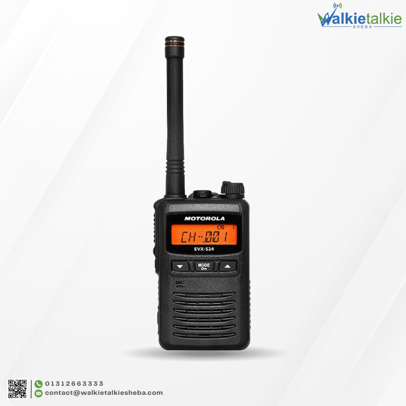 Motorola EVX-S24 web product front profile picture of walkie talkie sheba.