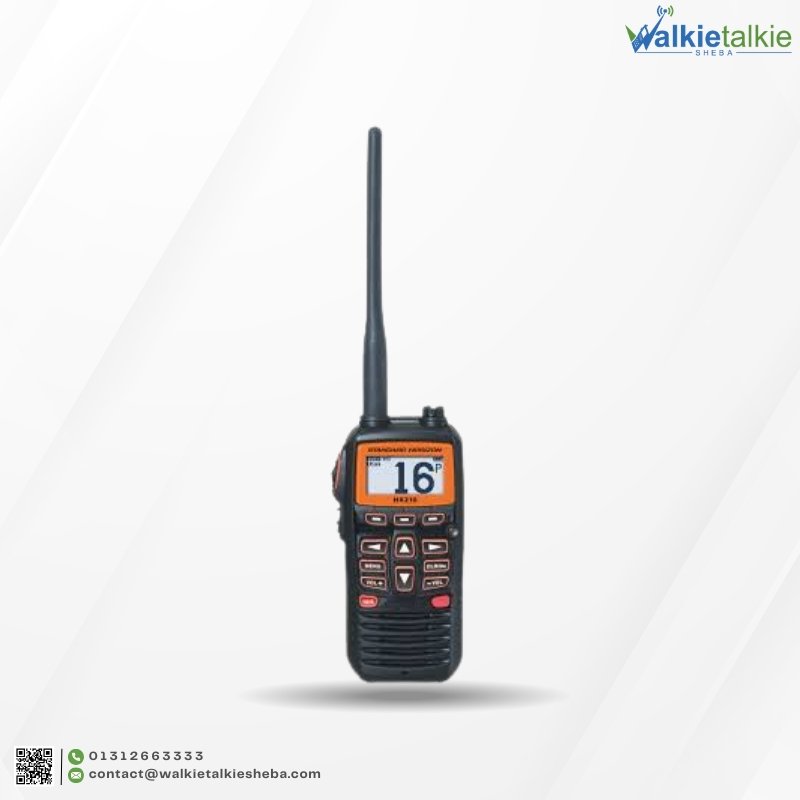 Standard Horizon HX210 web product Front profile picture of walkie talkie sheba.